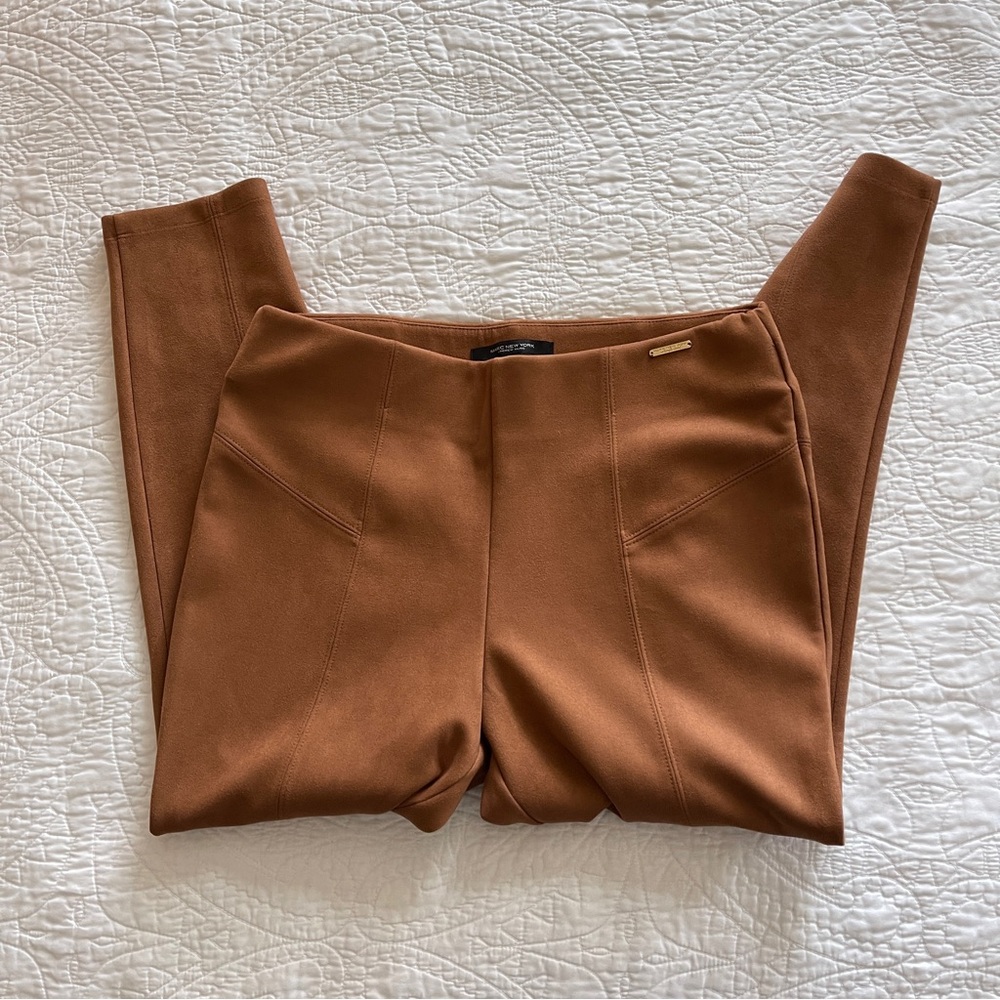 Marc New York Andrew Marc Faux Suede Leggings Womens Large Brown